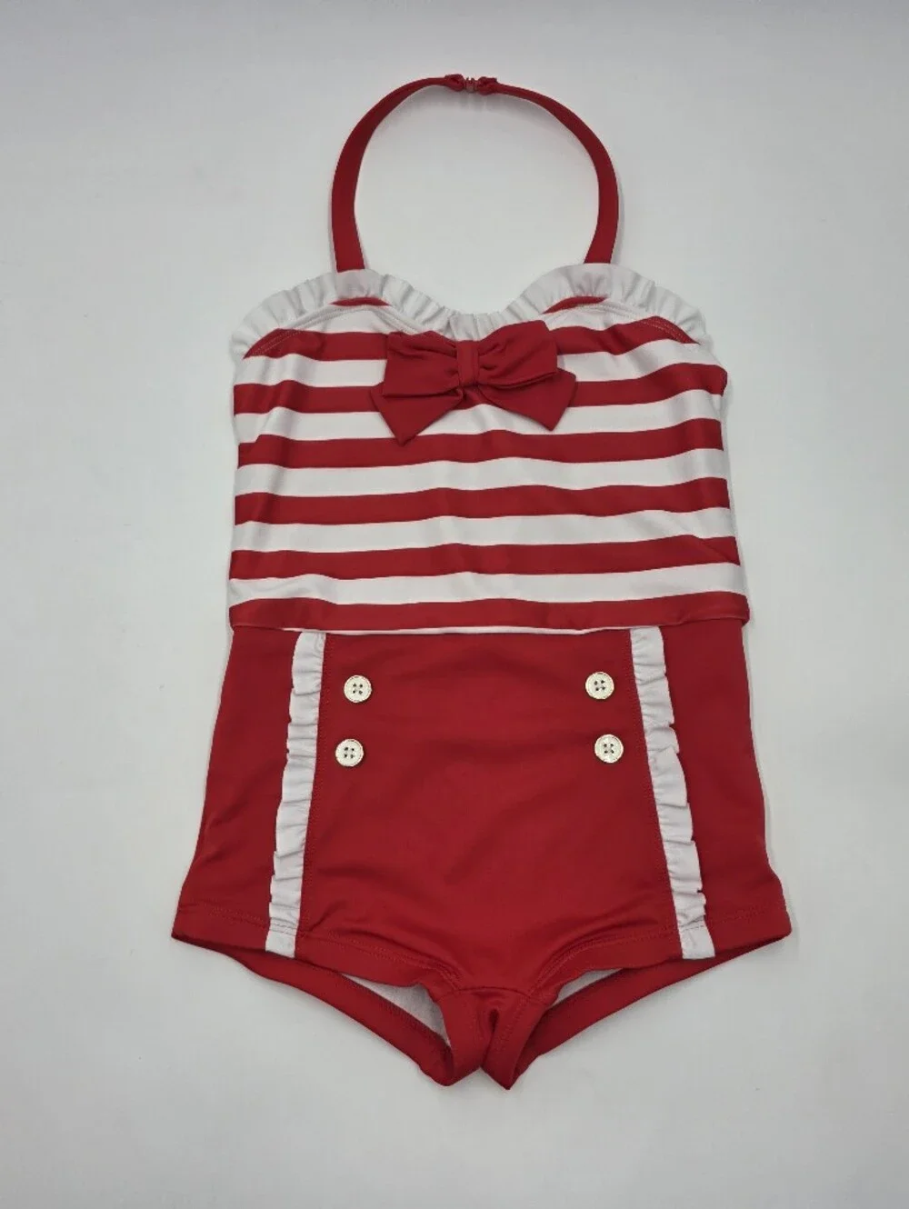Janie and Jack girls' retro stripe swimsuit size 7